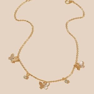 Butterfly and Rhinestone chain choker